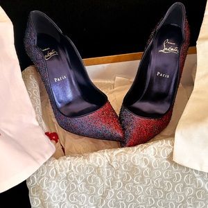 Christian Louboutin NWT Hot Chick Star Lurex Multicolor Pumps Heels Shoes 39.5